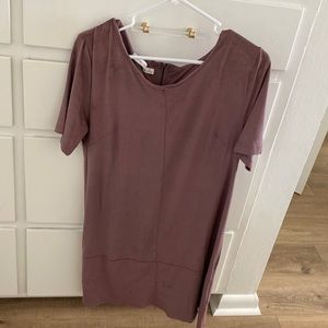 Purple suede bishop and young dress